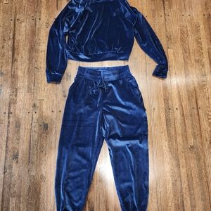 Victoria's Secret Blue Velvet Jumpsuit